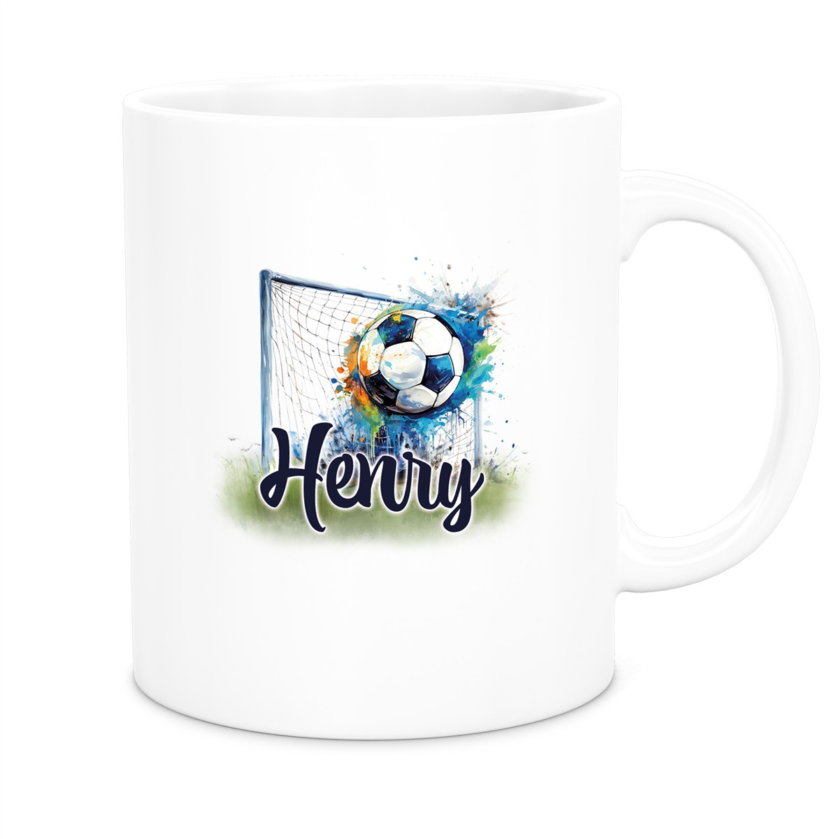 Tasse Wunschname Fußball 13 Personalisiert Keramik Kinderbecher versch. Farben