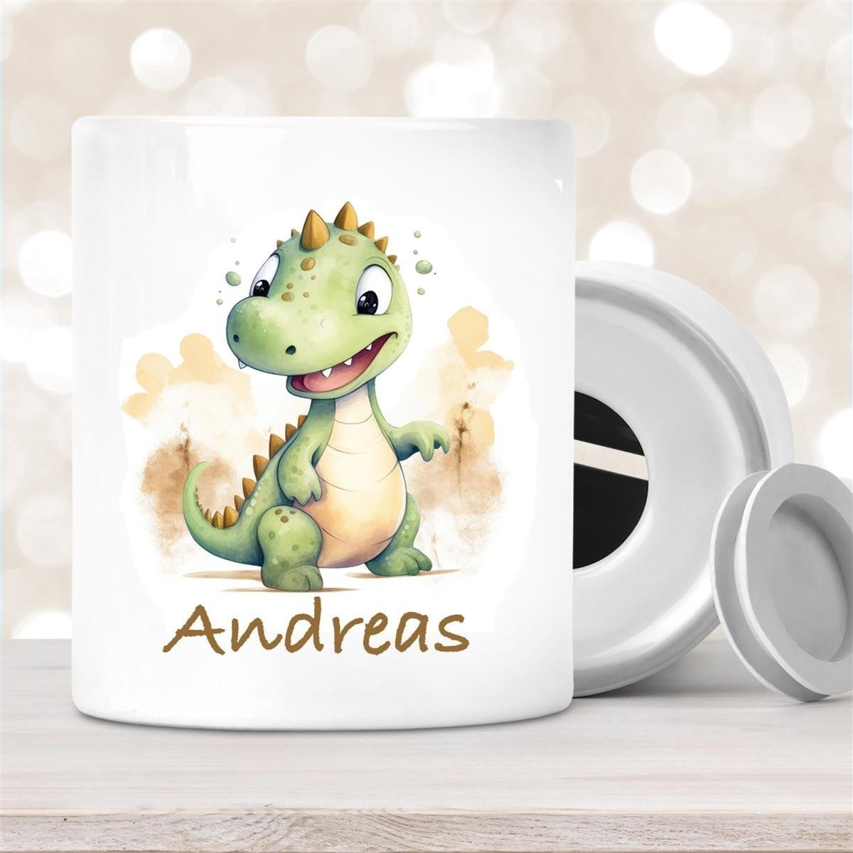 Spardose mit Wunschname Dino #3 personalisiert Spardose mit Wunschname Dino #3 personalisiert