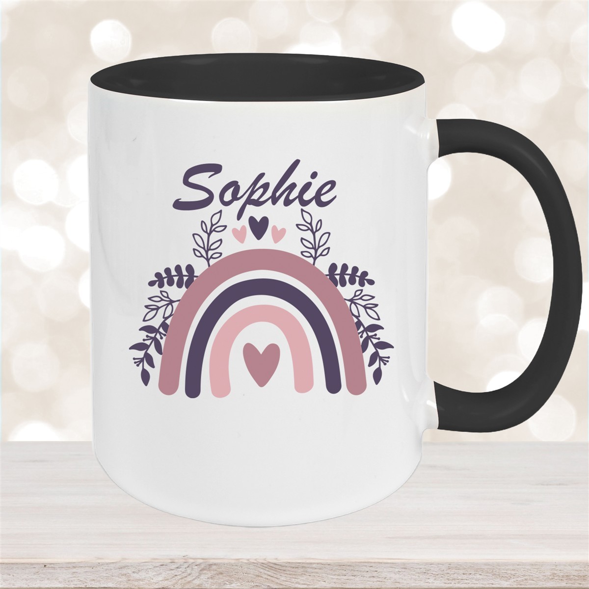 Tasse Regenbogen #8 Wunschname Keramik Kinderbecher versch. Farben