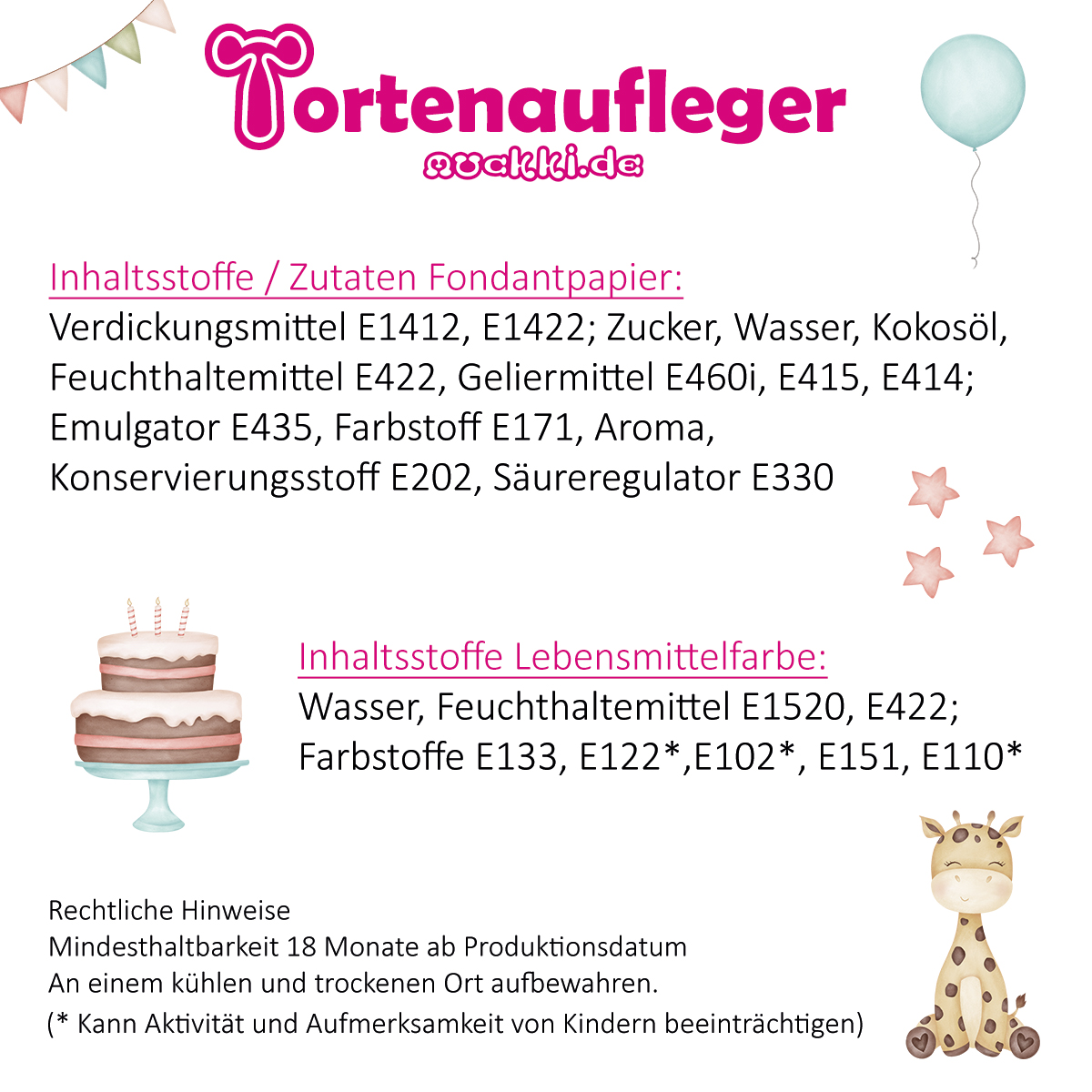 Tortenaufleger Taufe Arche-Noah #4 Name & Datum (20cm)