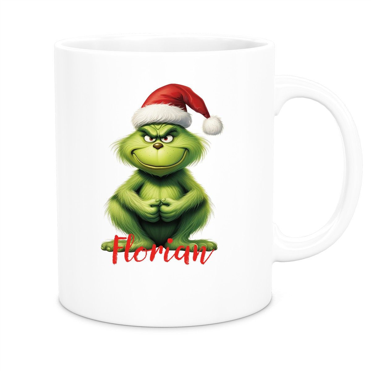 Tasse Wunschname Weihnachten Grinch #5 Keramik Kinderbecher Weiß