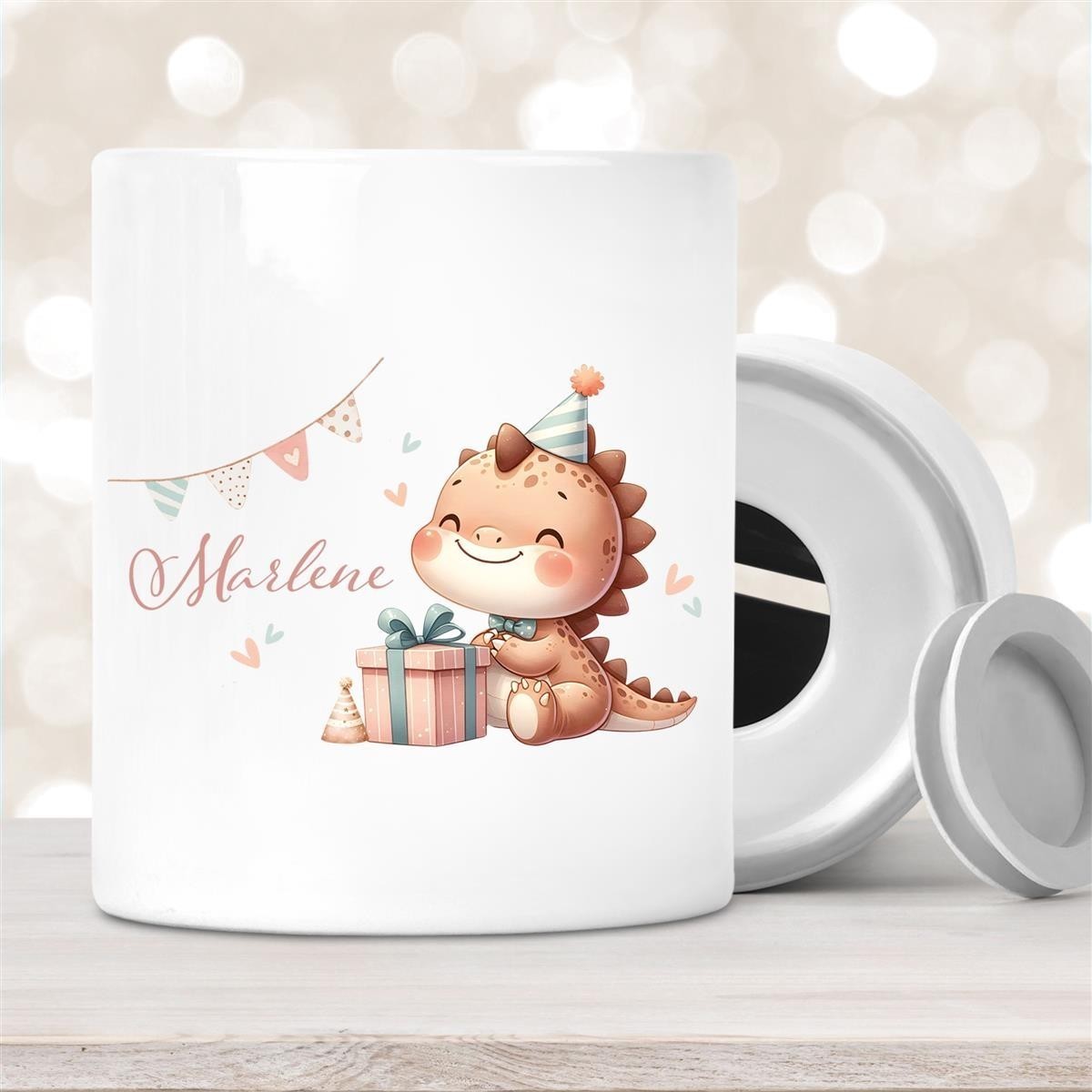 Spardose mit Wunschname Dino #18 personalisiert Spardose mit Wunschname Dino #18 personalisiert