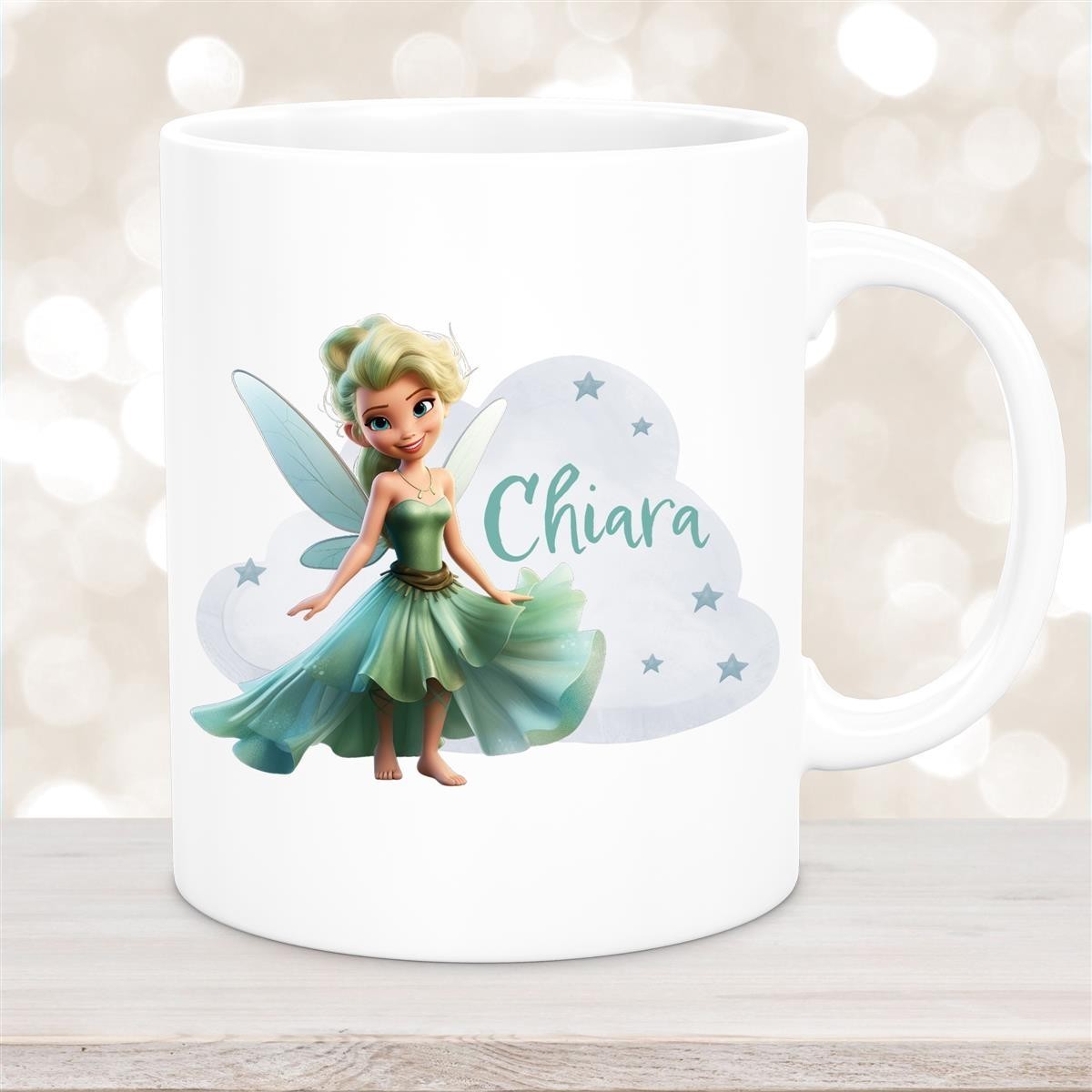 Tasse Fee #5 Wunschname Keramik Kinderbecher personalisiert Weiß