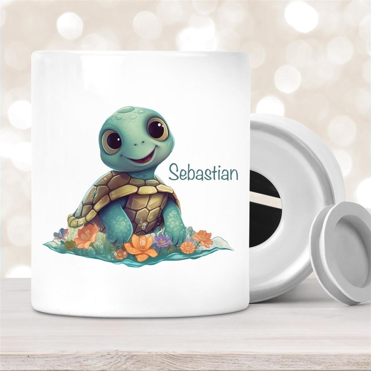 Spardose mit Wunschname Schildkröte #1 personalisiert Spardose mit Wunschname Schildkröte #1 personalisiert