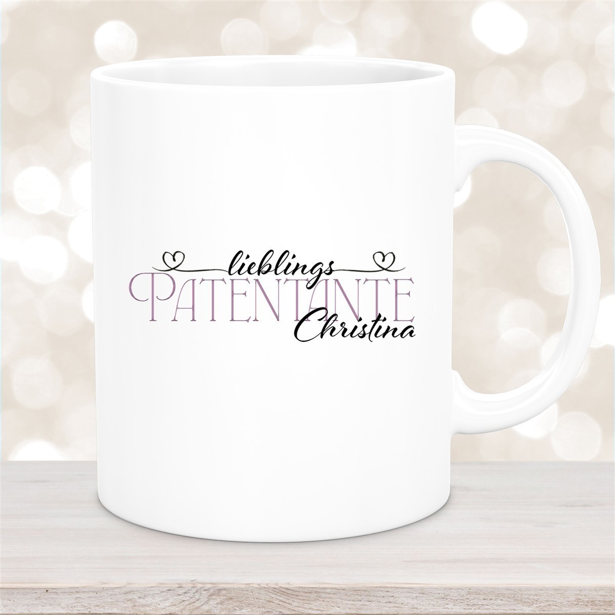 Tasse Wunschname Lieblings-Patentante #1 personalisiert Keramik Becher Weiß Tasse Wunschname Lieblings-Patentante #1 personalisiert Keramik Becher versch. Farben