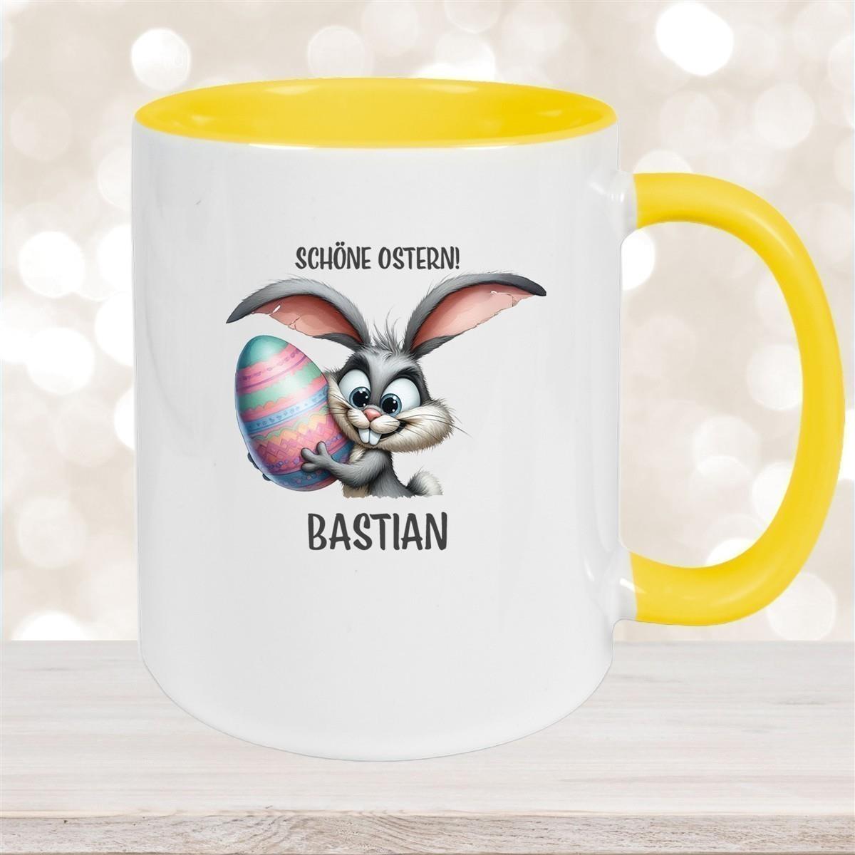 Tasse Ostern - Hase 5 Wunschnamen Keramik personalisiert versch. Farben