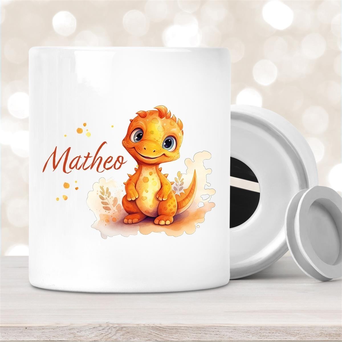 Spardose mit Wunschname Dino #10 personalisiert Spardose mit Wunschname Dino #10 personalisiert