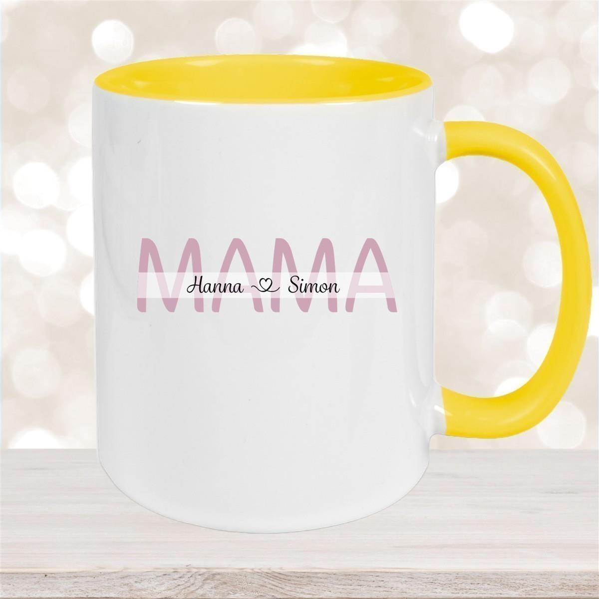 Tasse Muttertag 1 Wunschnamen Keramik Personalisiert versch. Farben