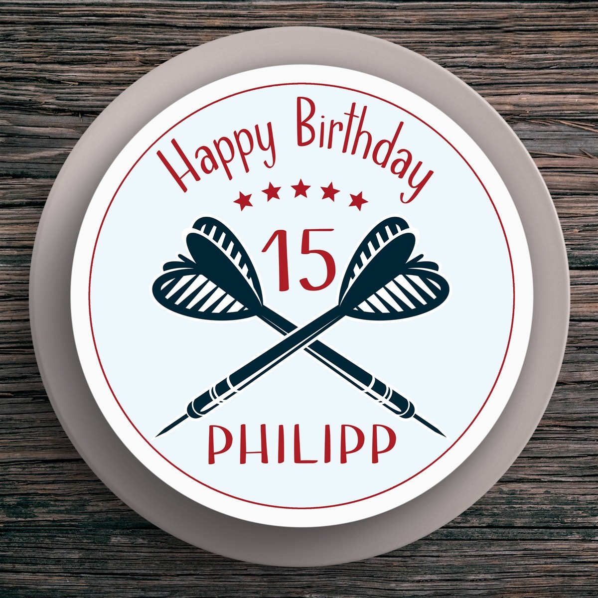 Tortenaufleger Geburtstag Dart #3 Name & Zahl (20cm) Fondant Papier Tortenaufleger Geburtstag Dart #3 Name & Zahl (20cm) Fondant Papier