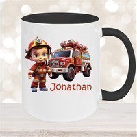 Tasse Wunschname Feuerwehr #3 Keramik Kinderbecher versch. Farben