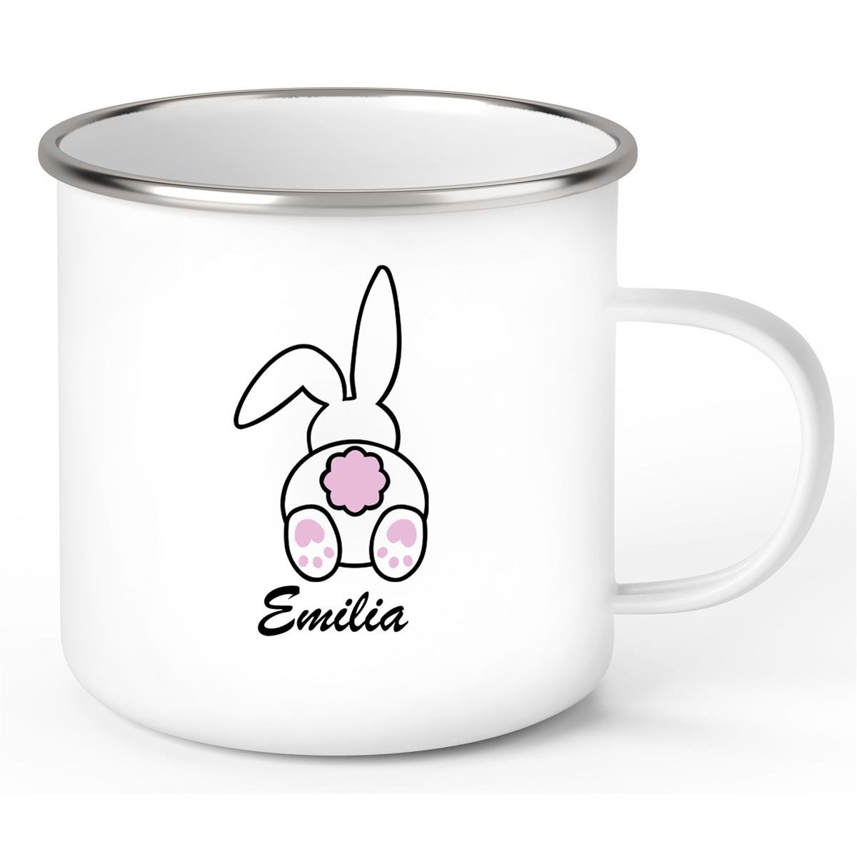 Tasse Ostern - Hase 3 Wunschnamen personalisiert Emaillie