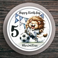 Tortenaufleger Geburtstag Fußball #7 Löwe Name & Zahl (20cm) Fondant Papier