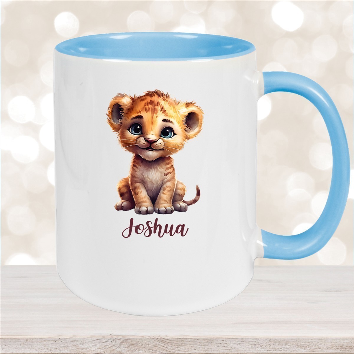 Tasse Wunschname Löwe #2 Keramik Kinderbecher versch. Farben