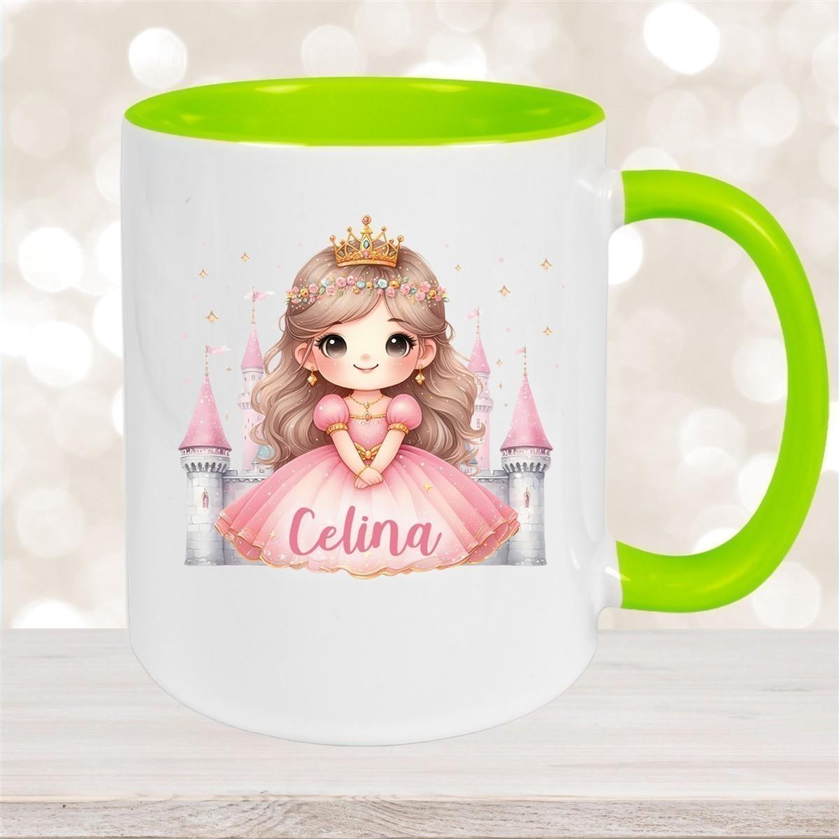 Tasse Kinder Prinzessin 3 Wunschname Keramik Kinderbecher personalisiert versch. Farben