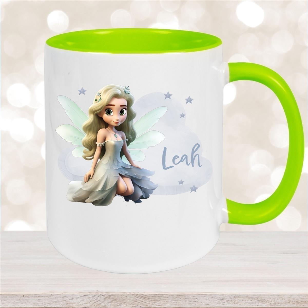 Tasse Fee 4 Wunschname Keramik Kinderbecher personalisiert versch. Farben