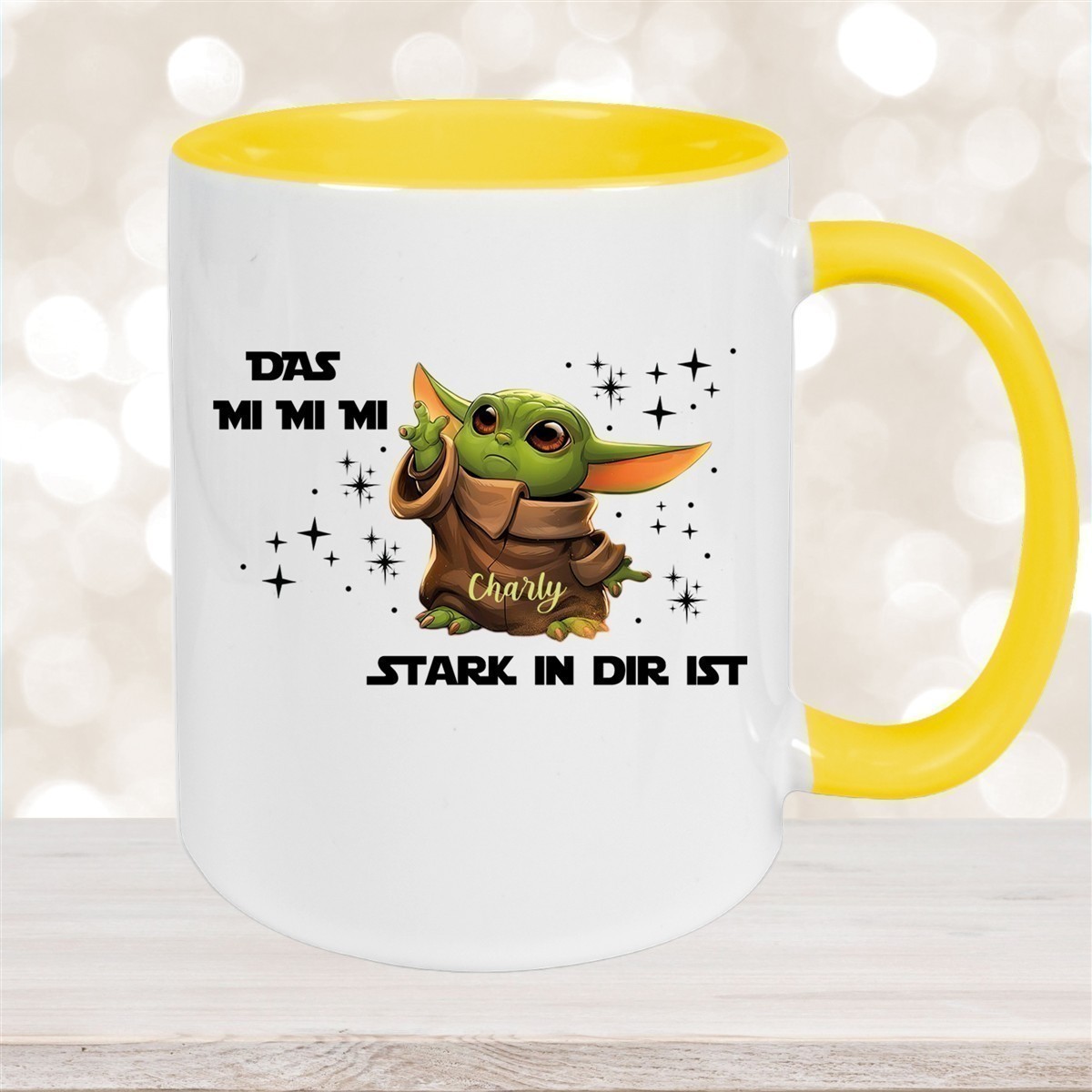 Tasse Wunschname Baby-Yoda #1 Keramik Kinderbecher personalisiert versch. Farben