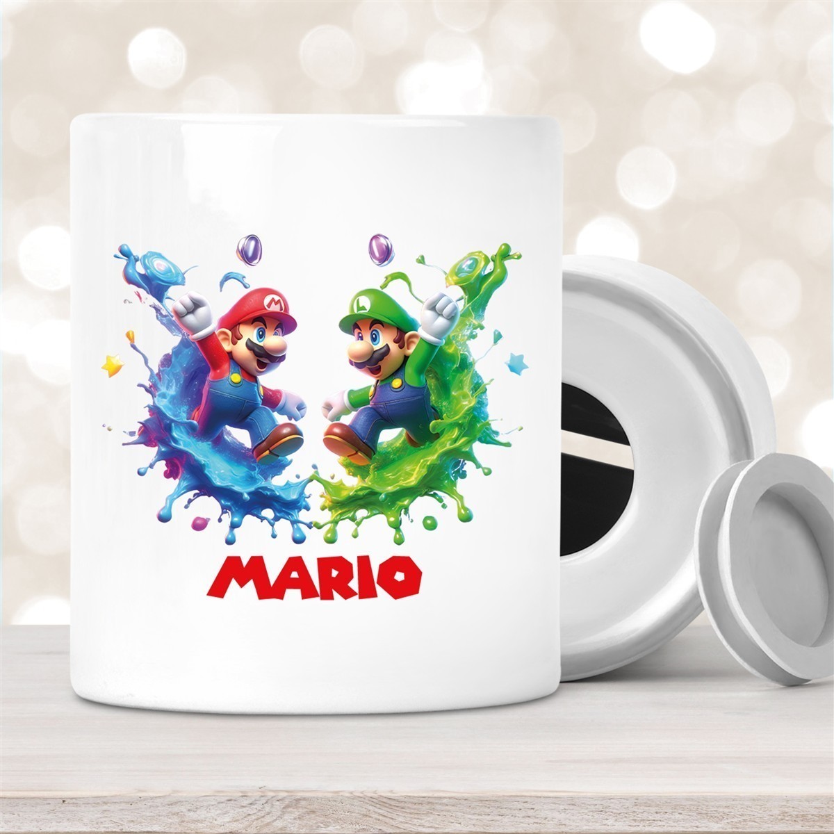 Spardose Super Mario #7 Wunschname personalisiert Spardose Super Mario #7 Wunschname personalisiert