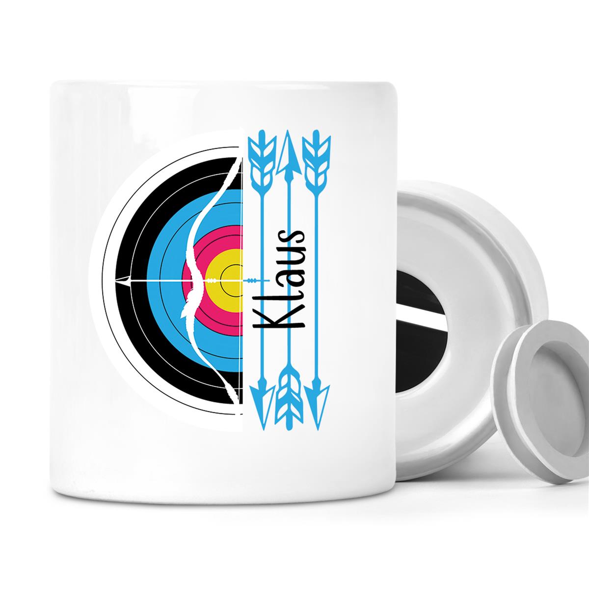 Spardose mit Wunschname Bogenschütze 5 personalisiert