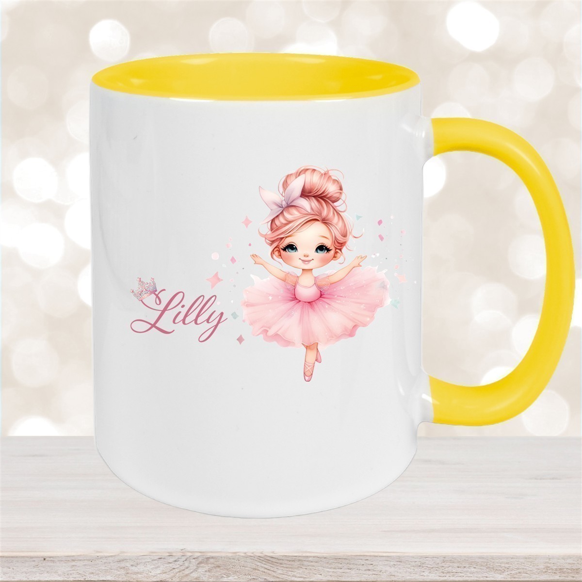 Tasse Ballerina #1 Wunschname Keramik Kinderbecher personalisiert versch. Farben
