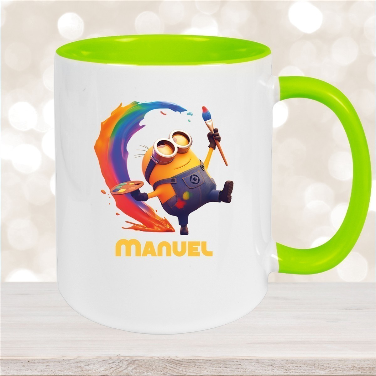 Tasse Minions Kinder Minion #4 Maler Wunschname Keramik Kinderbecher personalisiert versch. Farben