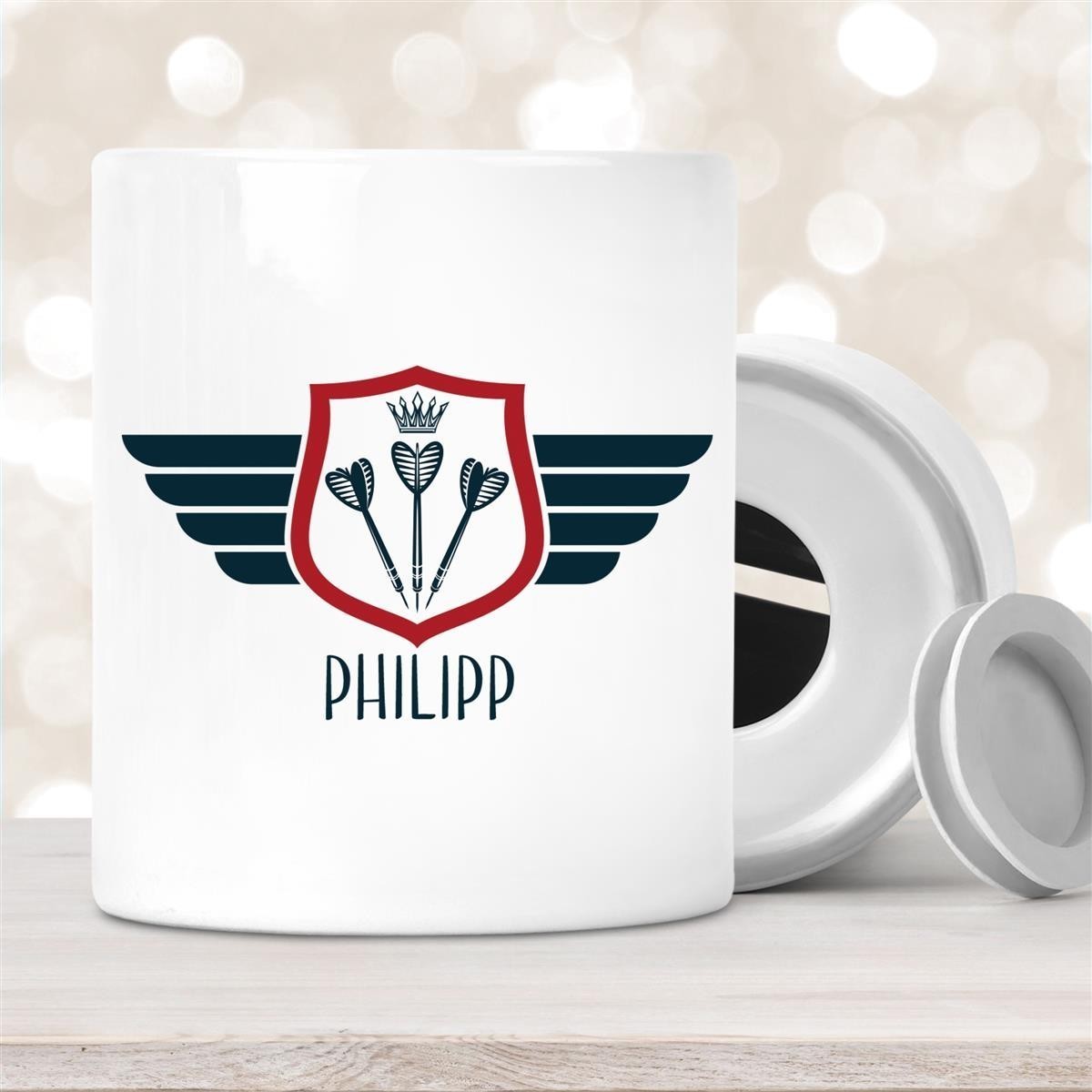 Spardose mit Wunschname Dart #2 personalisiert Spardose mit Wunschname Dart #2 personalisiert