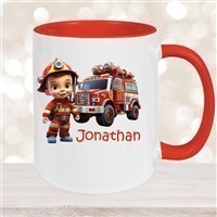 Tasse Wunschname Feuerwehr #3 Keramik Kinderbecher versch. Farben