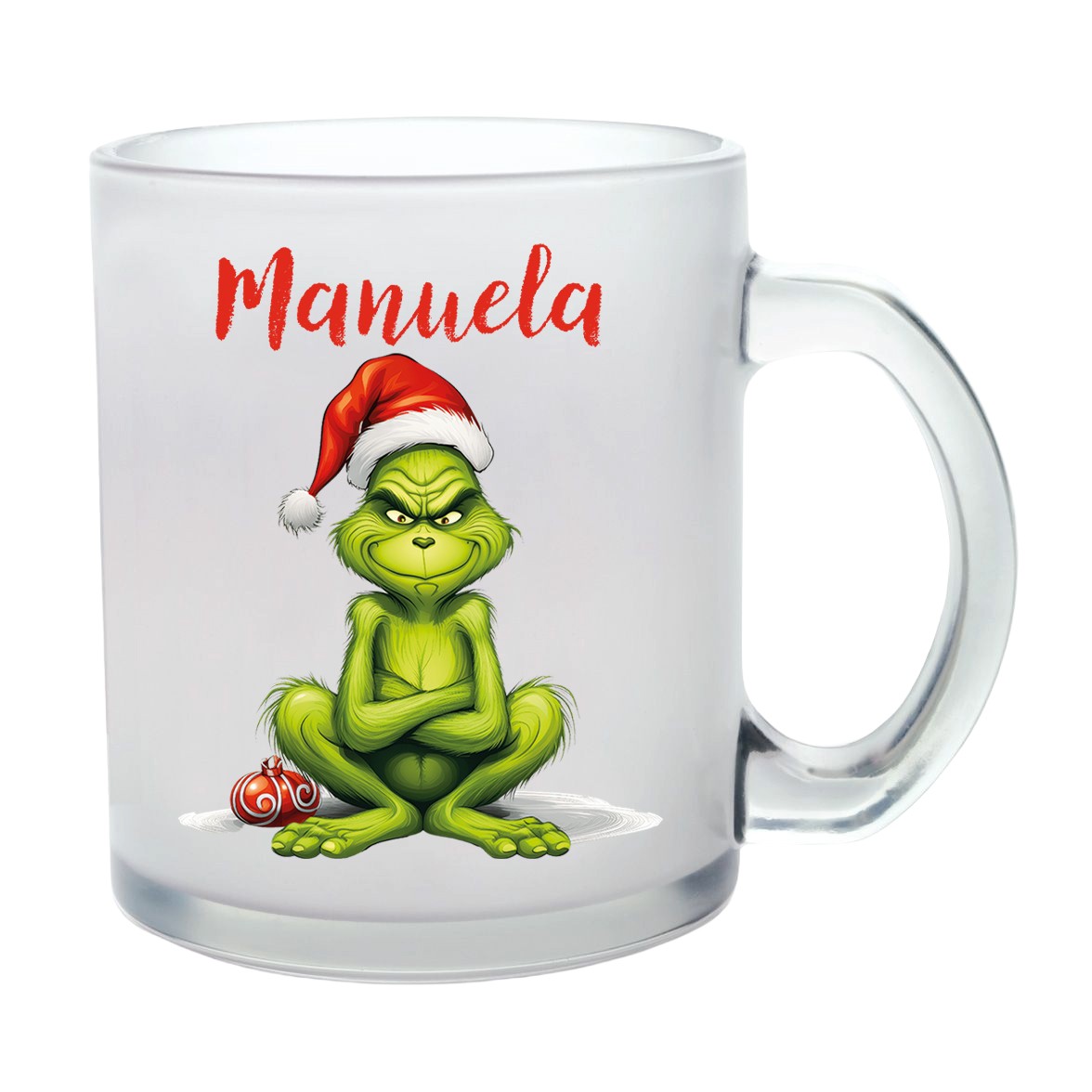 Milchglastasse Wunschname Weihnachten Grinch #4 Glas Kinderbecher SONDEREDITION