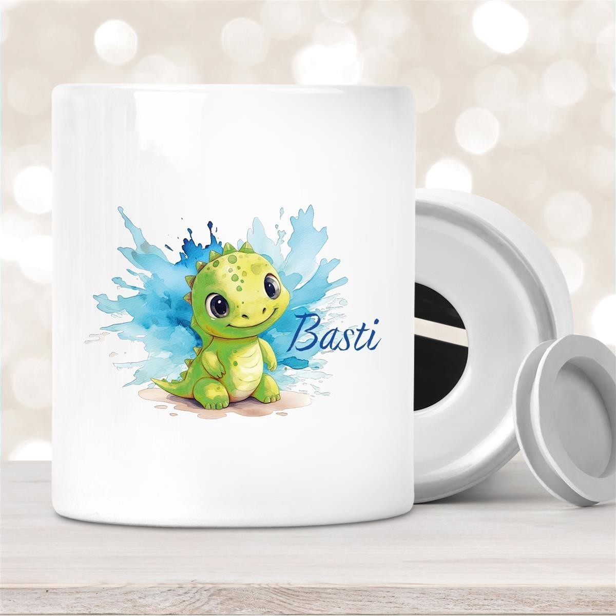 Spardose mit Wunschname Dino #12 personalisiert Spardose mit Wunschname Dino #12 personalisiert