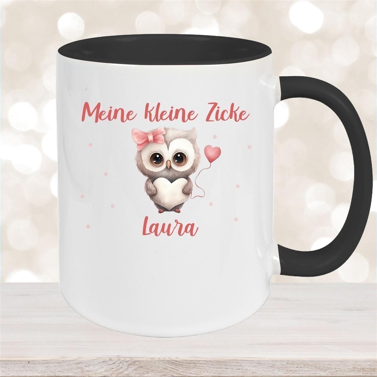Tasse Liebe - Eule Valentinstag Wunschnamen Keramik personalisiert versch. Farben