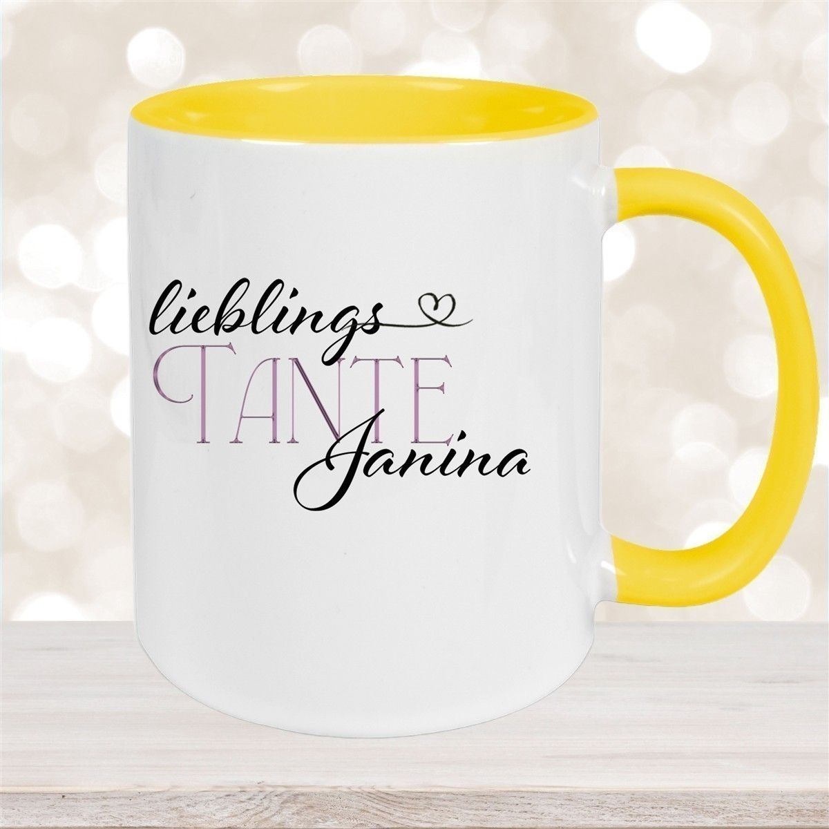 Tasse Wunschname Lieblings-Tante #1 personalisiert Keramik Becher versch. Farben