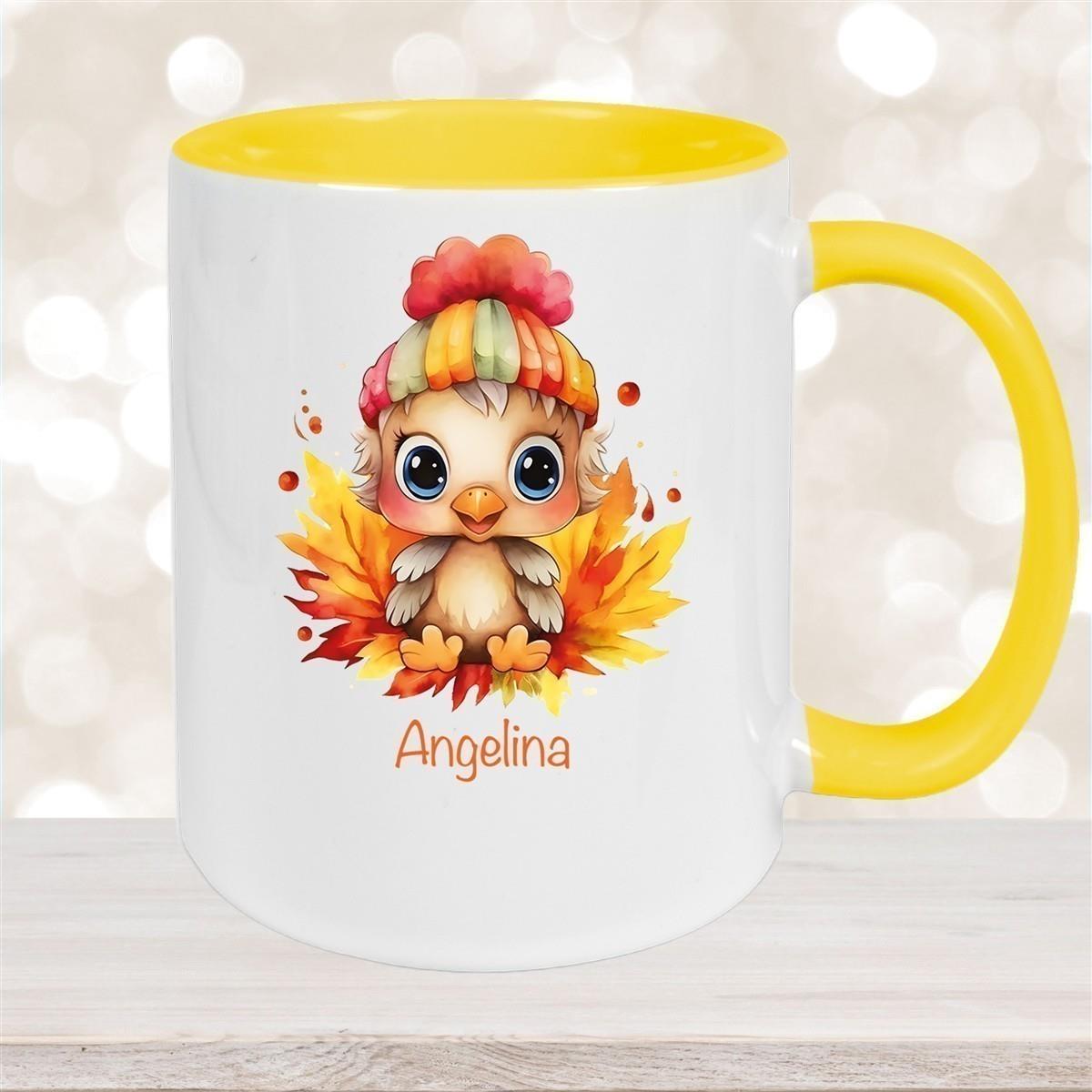 Tasse Wunschname Küken 1 Keramik Kinderbecher personalisiert versch. Farben