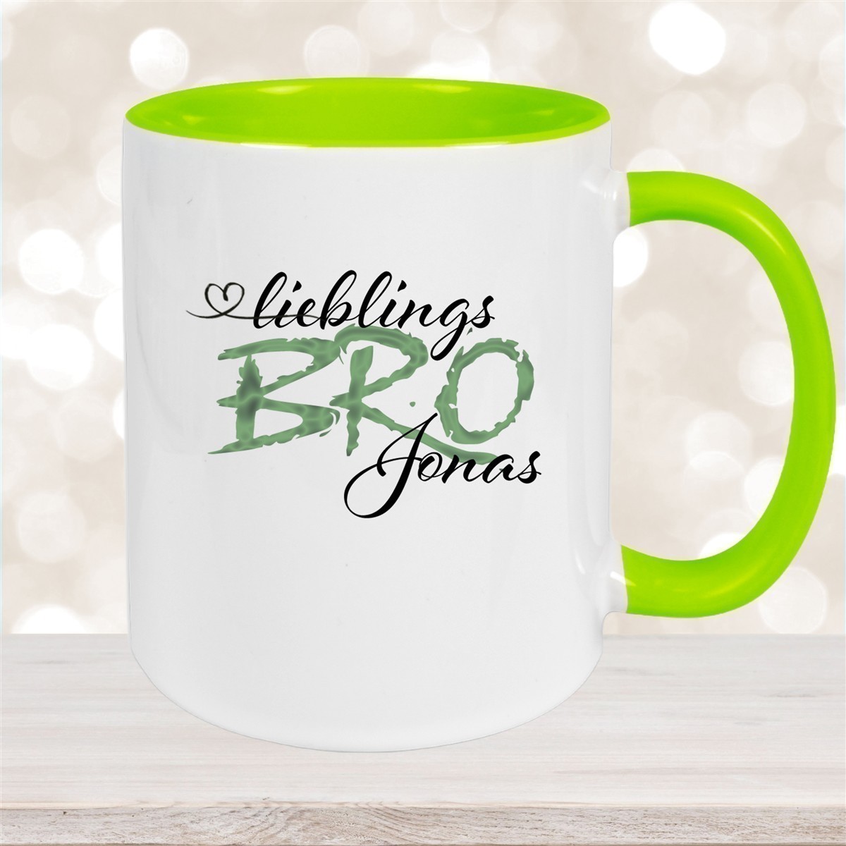 Tasse Wunschname Lieblings-BRO #2 personalisiert Keramik Becher versch. Farben