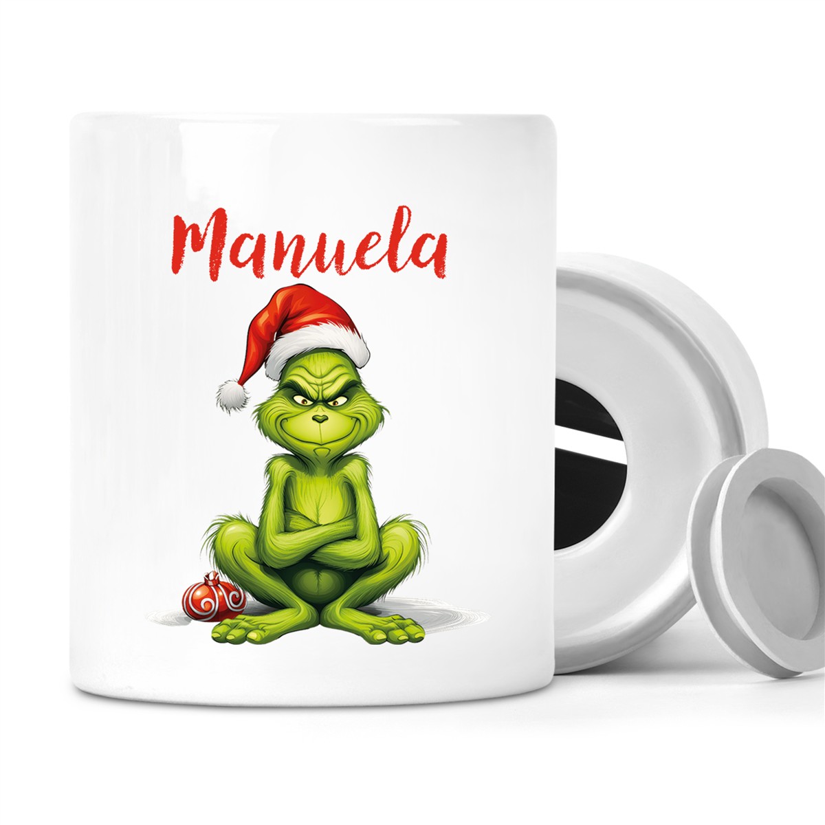 Spardose mit Wunschname Weihnachten Grinch 4 personalisiert