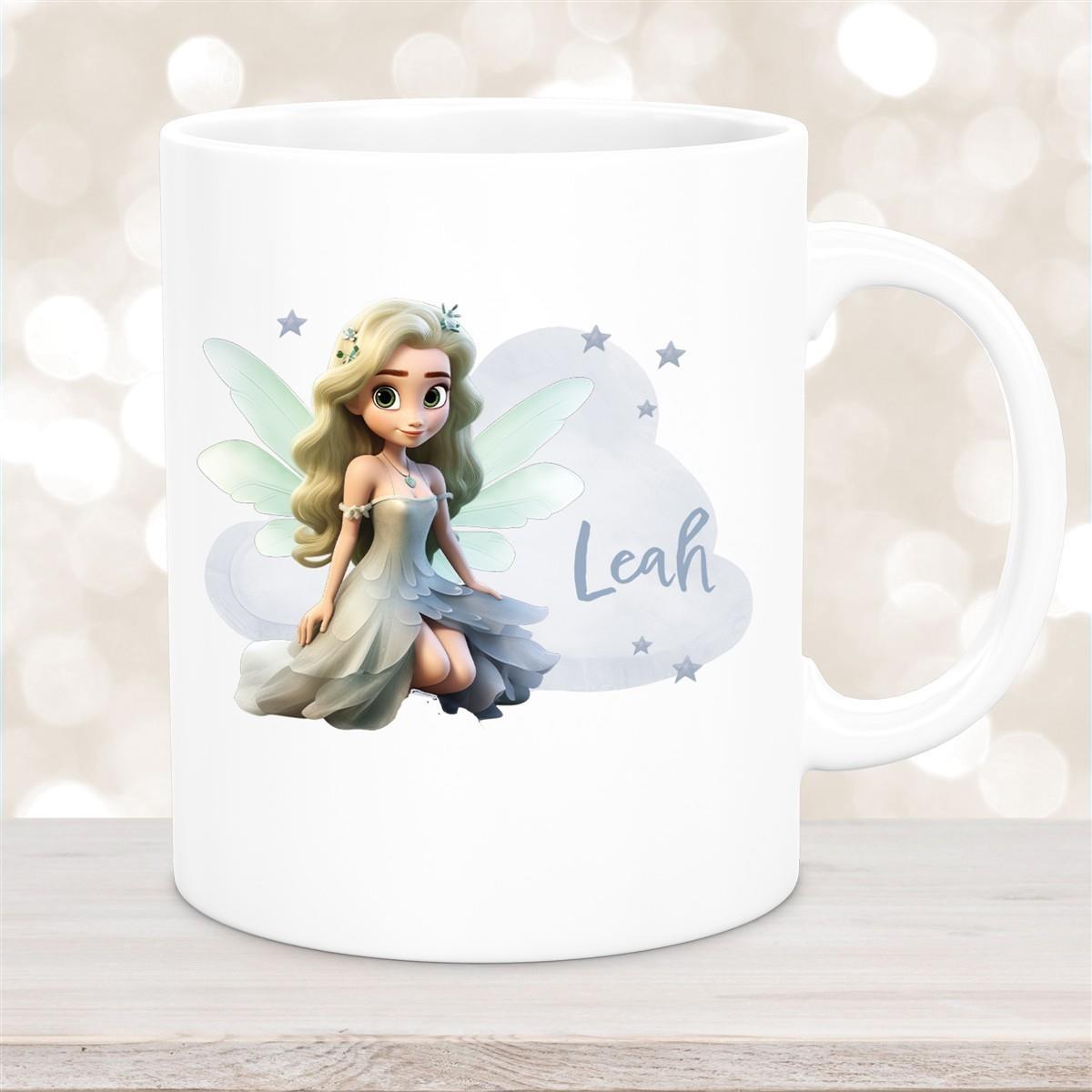 Tasse Fee 4 Wunschname Keramik Kinderbecher personalisiert versch. Farben