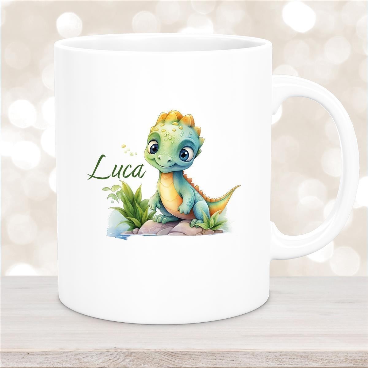 Tasse Dino #11 Wunschname Keramik Kinderbecher Personalisiert Weiß Tasse Dino #11 Wunschname Keramik Kinderbecher Personalisiert versch. Farben