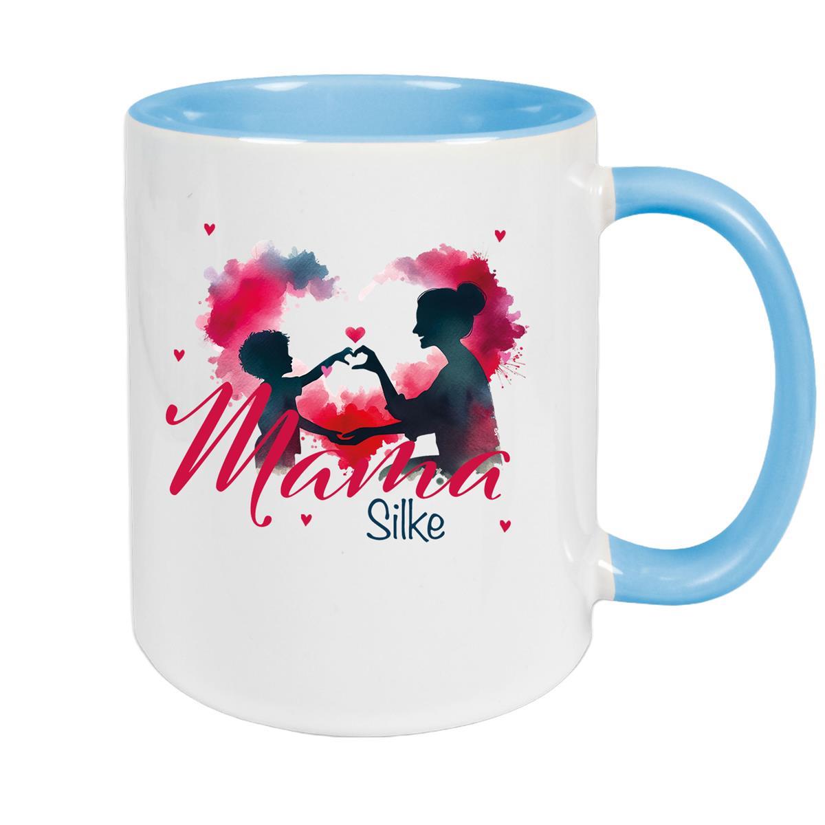 Tasse Muttertag 12 Wunschnamen Keramik Personalisiert versch. Farben