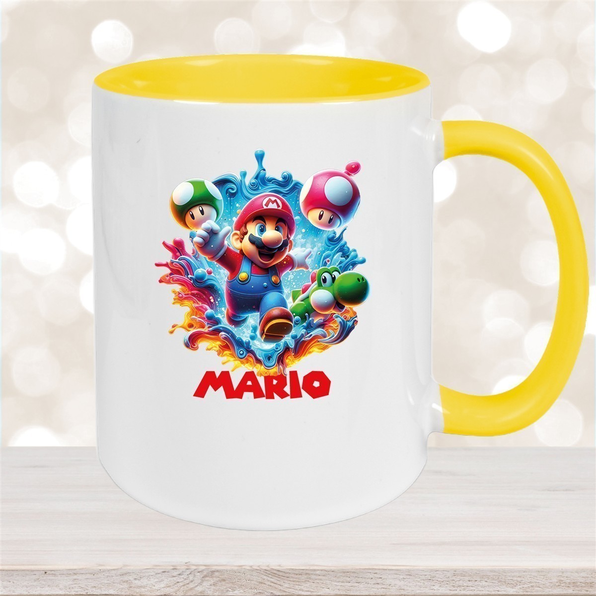 Tasse Wunschname Super-Mario #8 Keramik Kinderbecher personalisiert versch. Farben