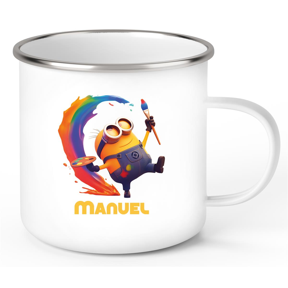 Tasse Minions Kinder Minion 4 Maler Wunschname Emaille Kinderbecher personalisiert