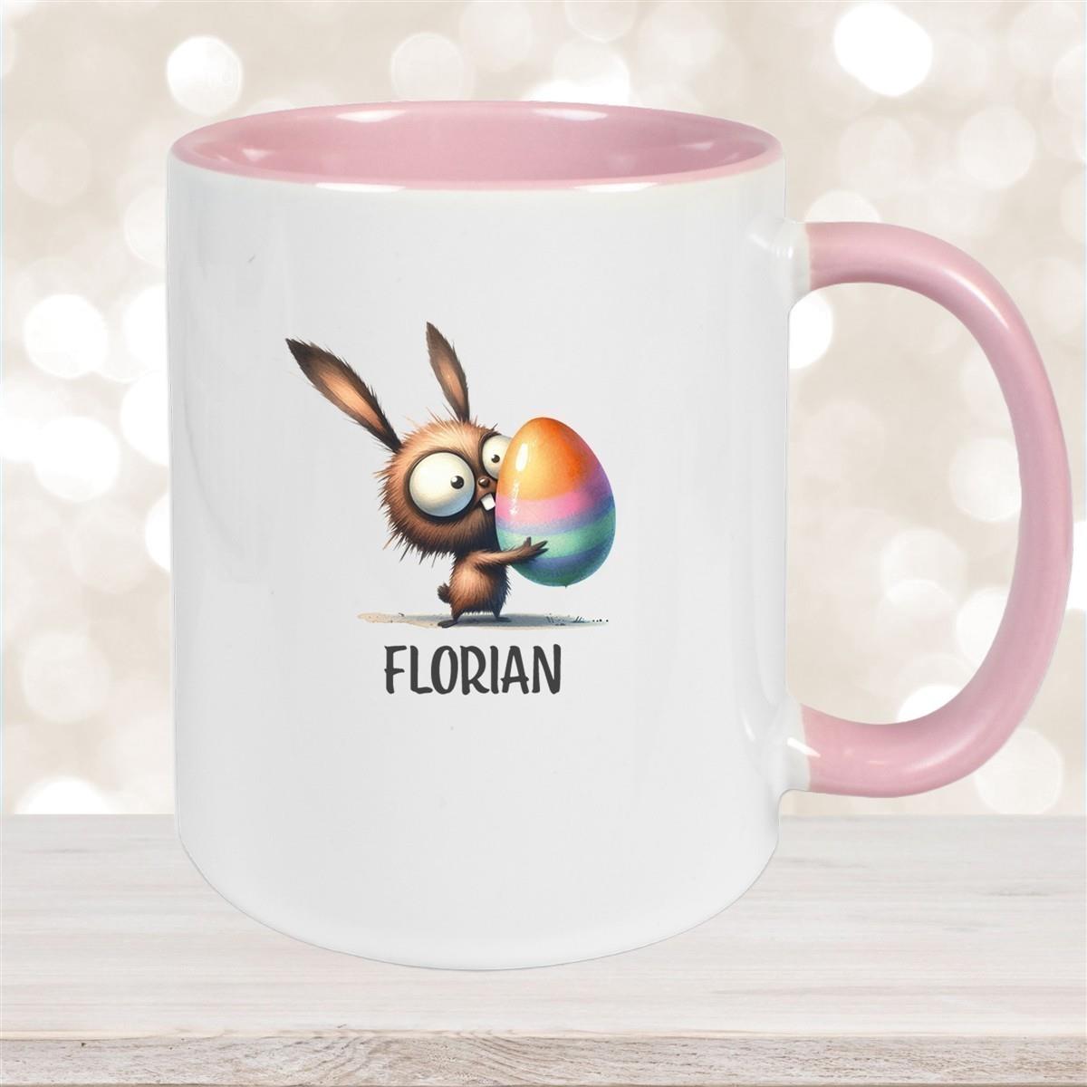 Tasse Ostern - Hase 6 Wunschnamen Keramik personalisiert versch. Farben
