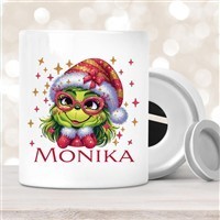 Spardose mit Wunschname Weihnachten Lady-Grinch #1 personalisiert