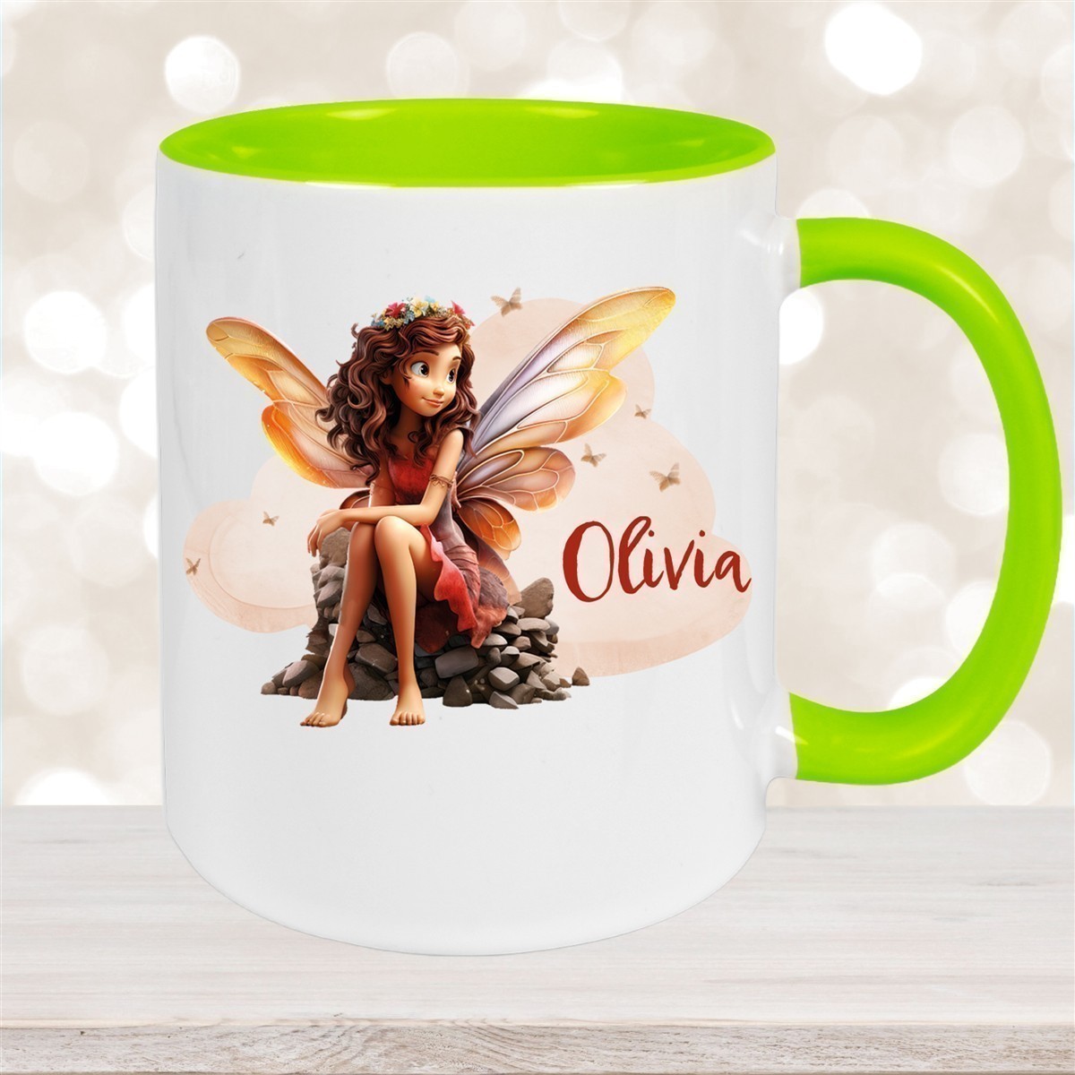 Tasse Fee #2 Wunschname Keramik Kinderbecher personalisiert versch. Farben