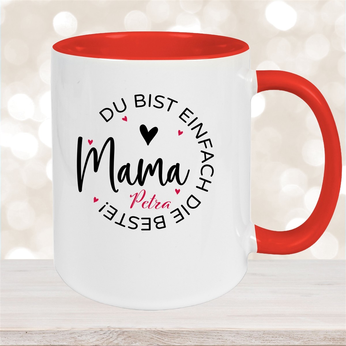 Tasse Muttertag #13 Wunschnamen Keramik Personalisiert Rot