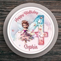 Tortenaufleger Geburtstag Fee Fairy #1 Name & Zahl (20cm) Fondant Papier
