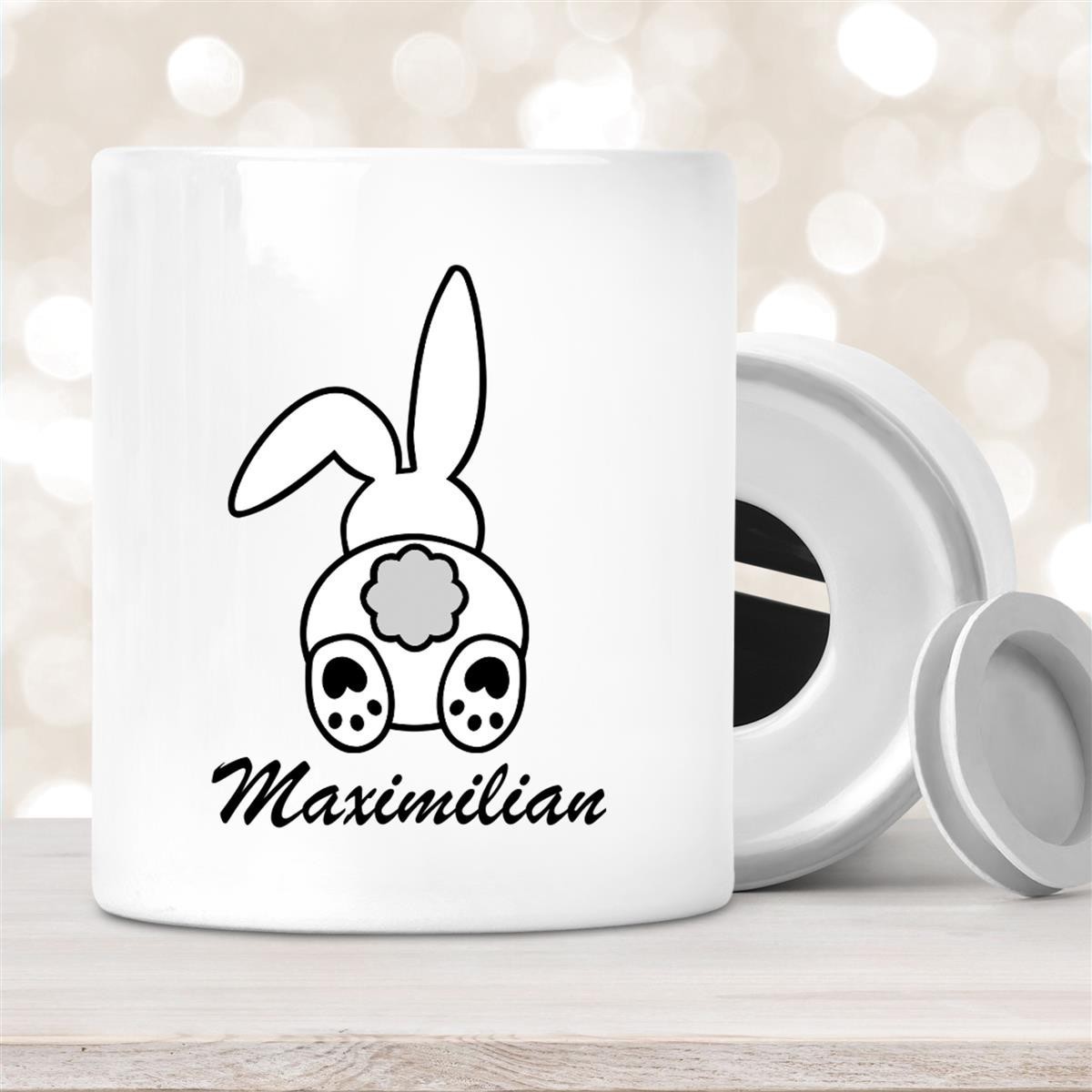 Spardose Ostern - Hase #4 mit Wunschname personalisiert Spardose Ostern - Hase #4 mit Wunschname personalisiert