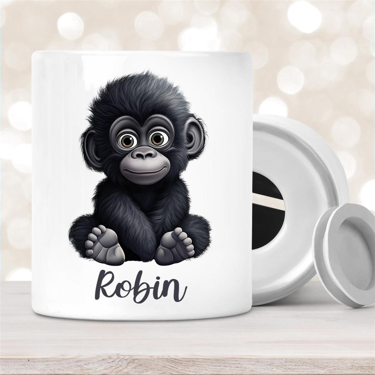 Spardose mit Wunschname Gorilla #1 personalisiert Spardose mit Wunschname Gorilla #1 personalisiert