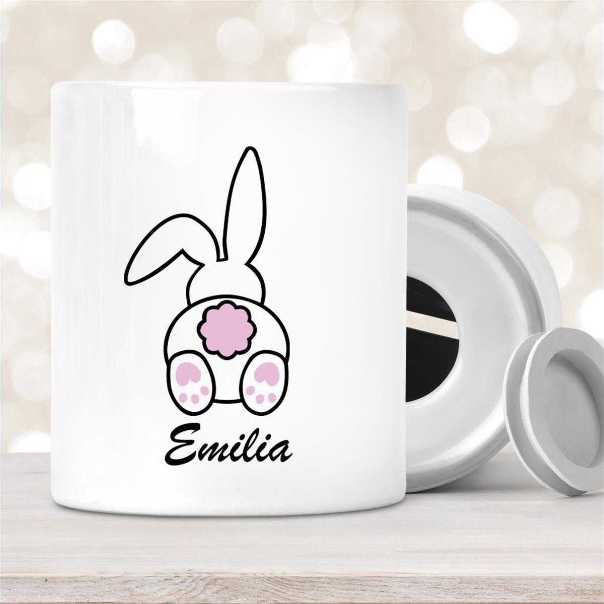 Spardose Ostern - Hase #3 mit Wunschname personalisiert Spardose Ostern - Hase #3 mit Wunschname personalisiert