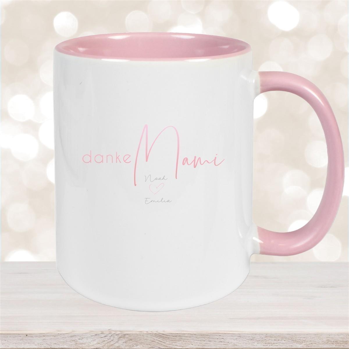 Tasse Muttertag 5 Wunschnamen Keramik Personalisiert versch. Farben