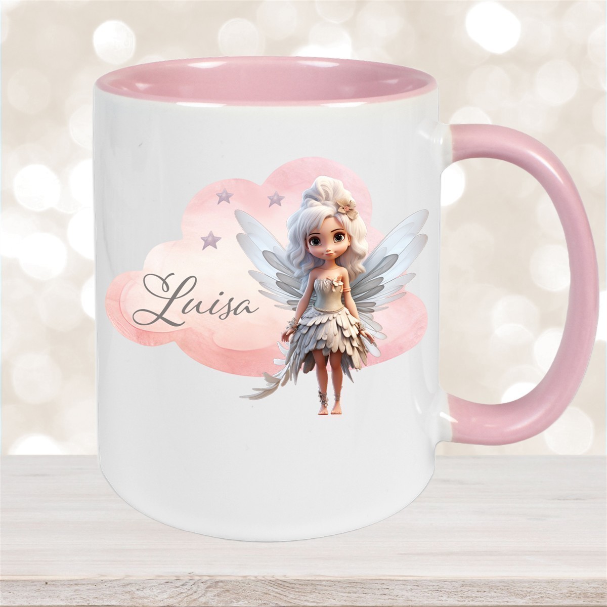 Tasse Fee #1 Wunschname Keramik Kinderbecher personalisiert versch. Farben