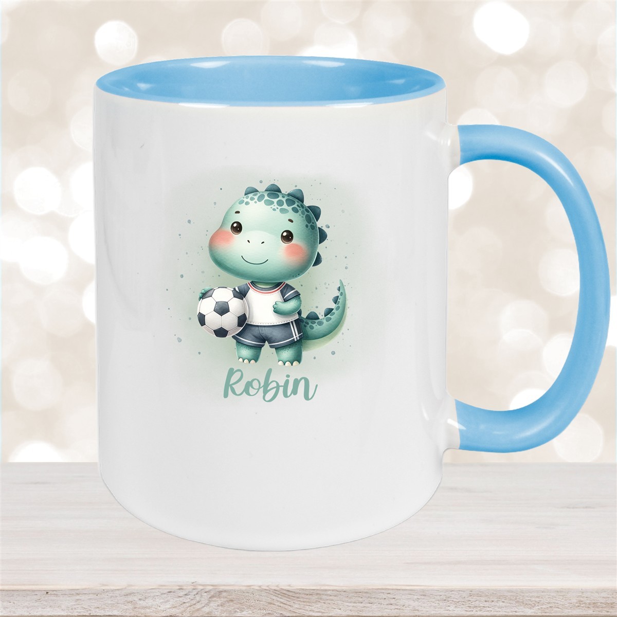 Tasse Wunschname Fußball #15 Personalisiert Keramik Kinderbecher versch. Farben