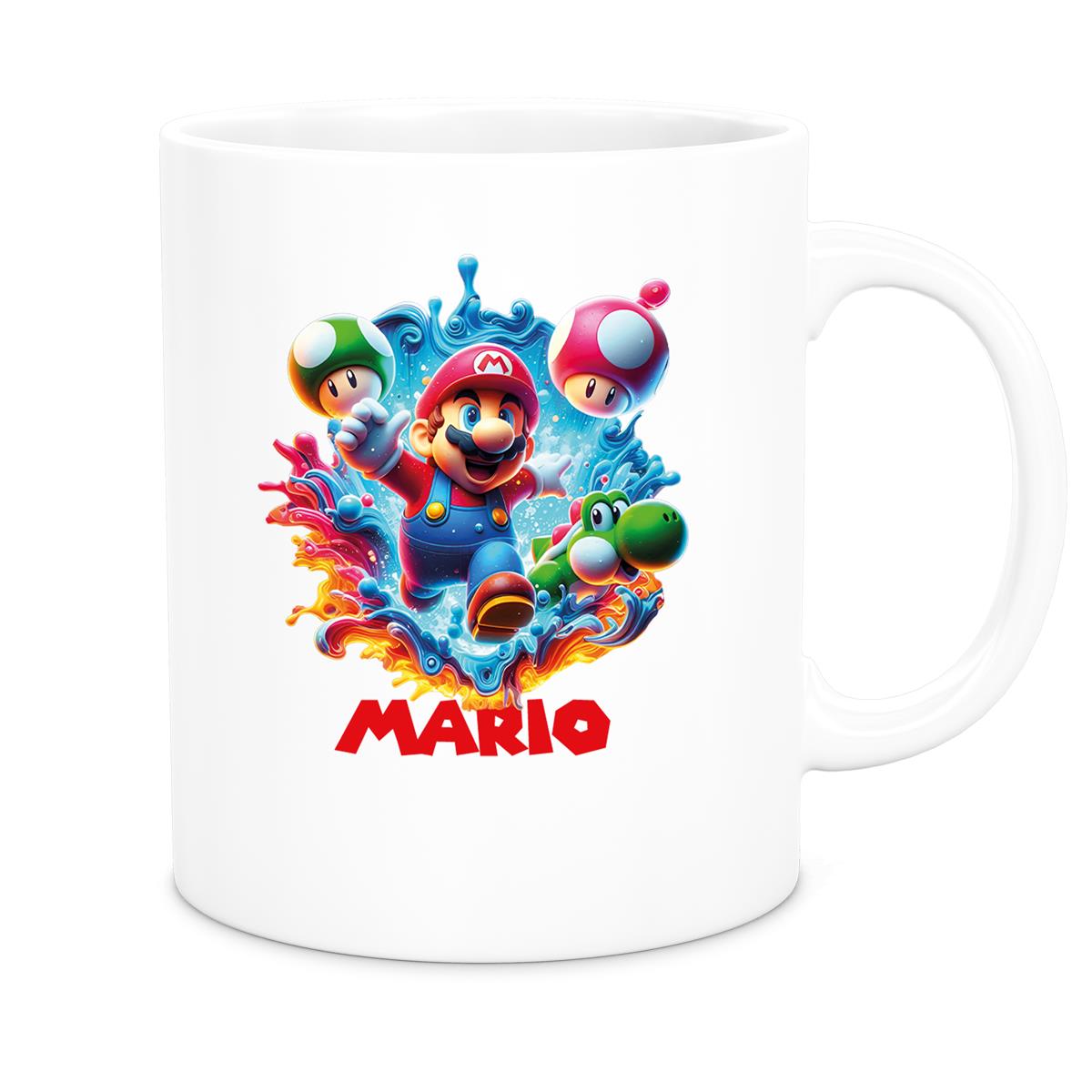 Tasse Wunschname Super-Mario 8 Keramik Kinderbecher personalisiert versch. Farben